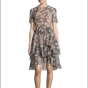 Jason Wu Floral-Print Houndstooth Silk Day Dress S
